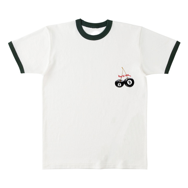 【Cat & Parfum】Cherry Eight Ball Vintage Linger Tee