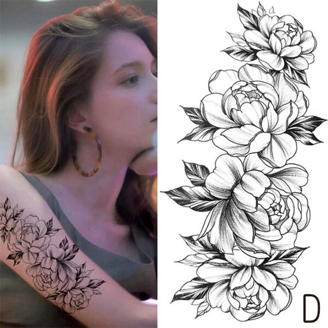 タトゥーシール フラワー タトゥ 花 ステッカー 刺青 ファッション ワンポイントtatto Hummingf