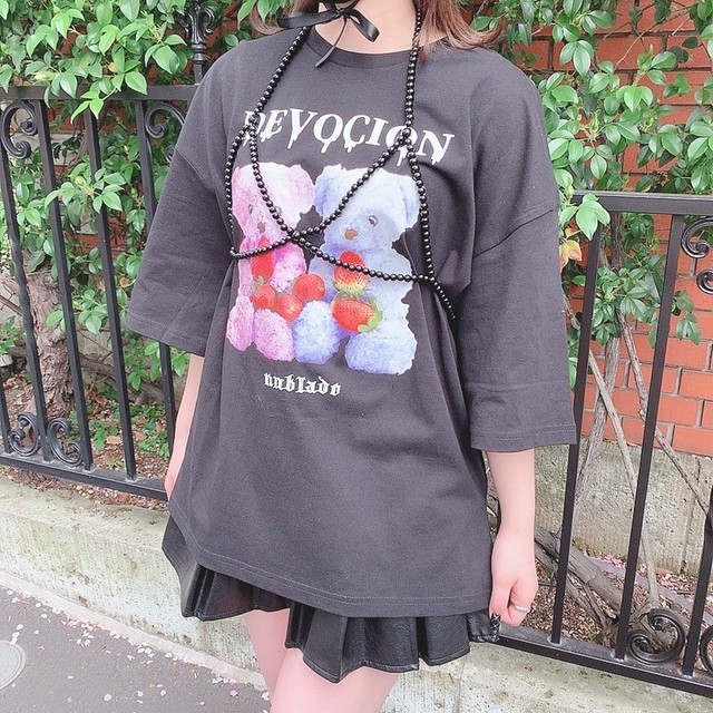 病みかわいいくまtシャツ Audreyharajuku 病みかわいいくまtシャツ Audreyharajuku