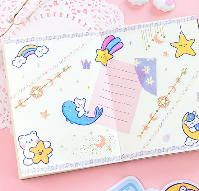 シール フレークシール ステッカー デコ コラージュ海外シール くま 可愛い ファンシー Stationery Planet