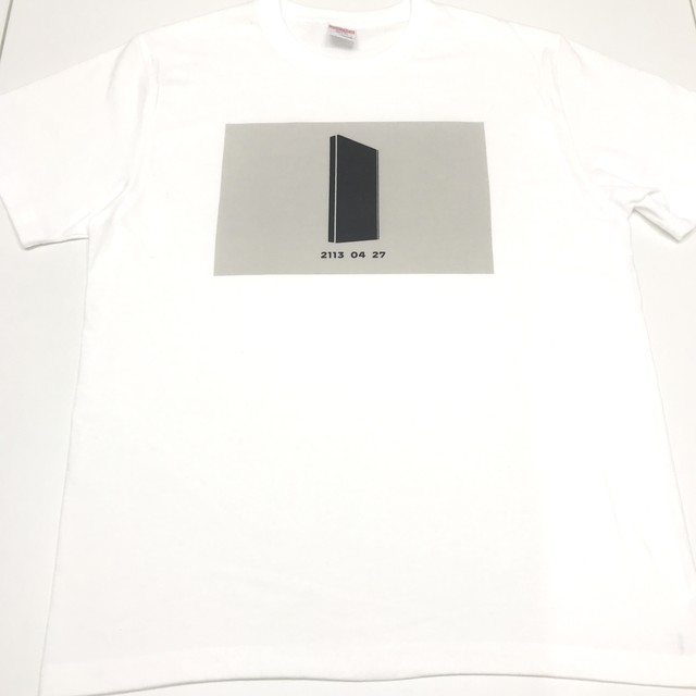 オリジナルグッズ 百年扉 Tシャツ 白地 グレー枠 双子のライオン堂 書店
