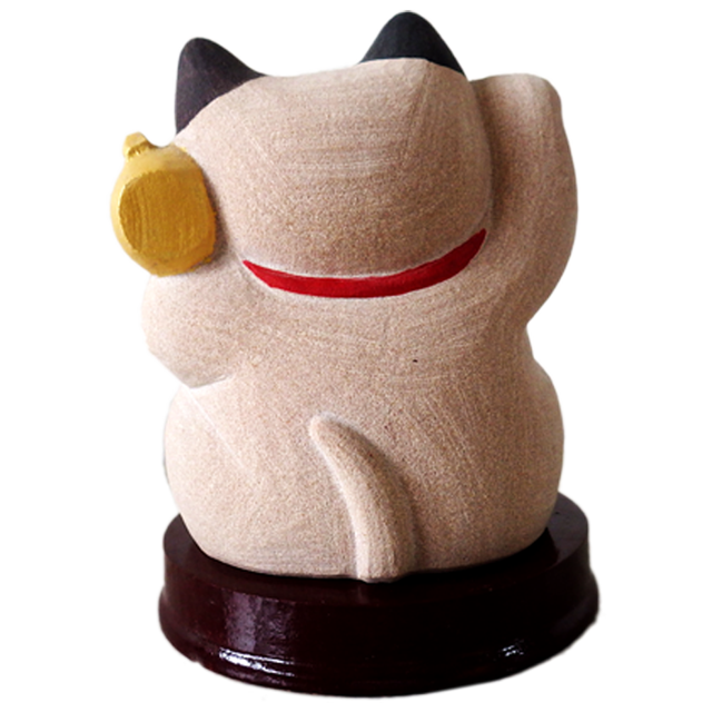 招き猫 千客万来 台付 幸運のかわいい石材雑貨 Sengoku