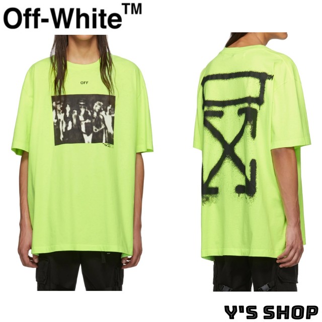 オフホワイト Off White Tシャツ メンズ グリーン スプレー ペイント 正規品 ワイズshop