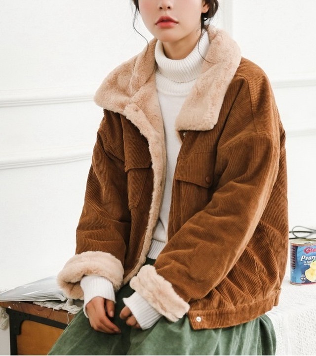 人気のファッショントレンド 綺麗なコーデュロイ ジャケット ブラウン
