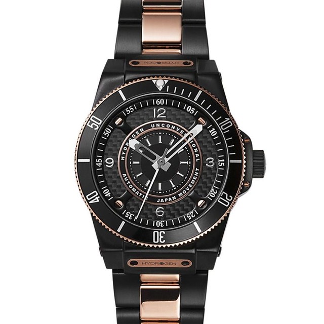 【HYDROGEN WATCH ハイドロゲンウォッチ】HW324207/SPORTIVO スポルティヴォ(ブラック×ピンクゴールド)/国内正規品 腕時計