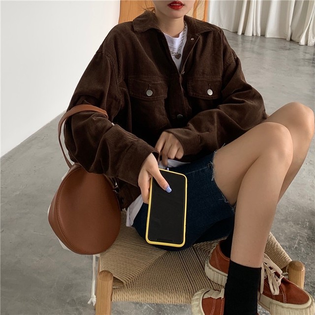 ジャケット アウター メンズライク Bigシルエット オーバーサイズ 大人可愛い ブラウン 無地 秋 冬 春 カジュアル 上品 お出かけ シンプル おしゃれ かわいい 韓国 韓国ファッション オルチャン オルチャンファッション P11 Korean Select 韓国ファッション