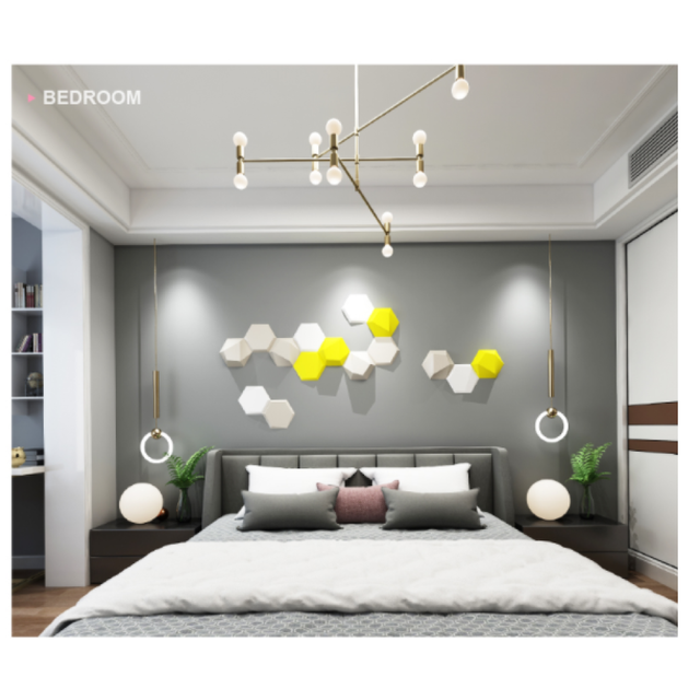 予約商品 ウォールステッカー 5枚セット 六角形 幾何学模様 六角形シール 北欧 リビング 壁紙シール インテリアシール セーフティーウォールクッション 貼るだけ簡単 壁の衝撃を和らげるカラフルなクッション インテリア ウォールマット 壁 クッション 保護クッション