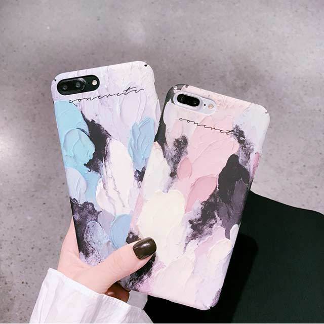 絵具 アート パステル マーブル Iphone シェルカバー ケース 大人 女子 可愛い シンプル 個性的 Iphone 6 6s 6plus 6splus 7 7plus 8 8plus Md065 Loverytrading