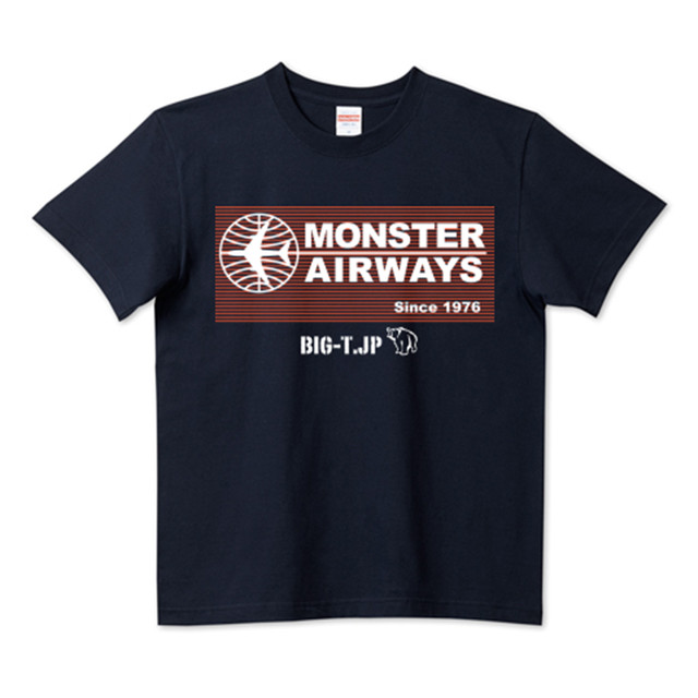 <新サイズ>MONSTER AIRWAYS Tシャツ ネイビー