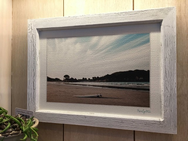 シャビーフレームのサーフアート 壁掛けフレーム A5判 サーフ Freely Co