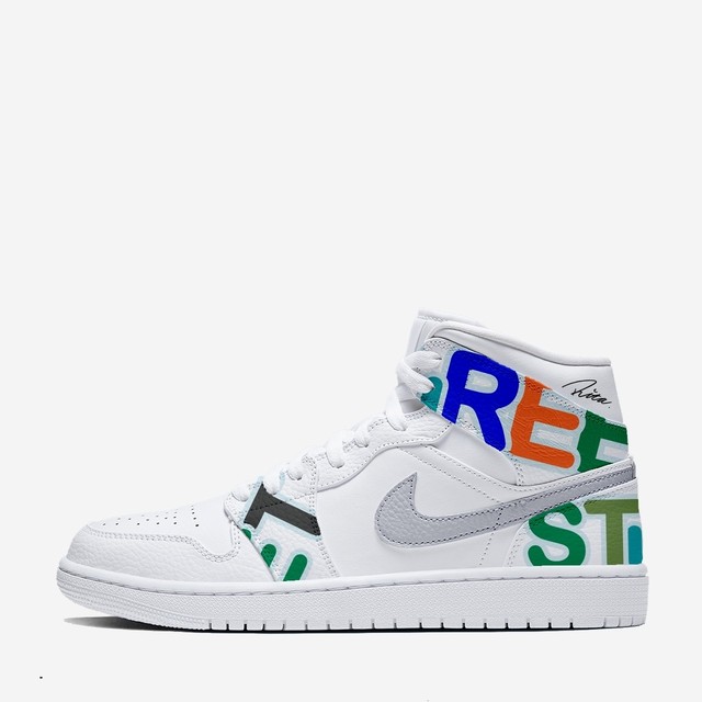 AJ1 MID "SCRAMBLE" PASTEL WH SILVER