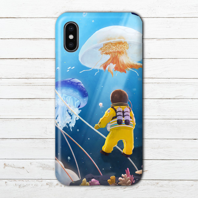 Iphoneケース スマホケース イラスト 動物 おしゃれ 海 クラゲ Iphonexs X Iphone5 6 6s 7 8 個性的 人気 イラストレーター クリエイター 絵師 Android アンドロイド ケース タイトル くらげの海 作 星宮あき Iphoneケース Tシャツ メンズ スマホケース