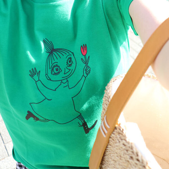 ss新作 Moomin ムーミン レディース ミムラねえさん リトルミィ姉 綿100 プリント Uネック Tシャツ 半袖 カットソー Luxzunderwear