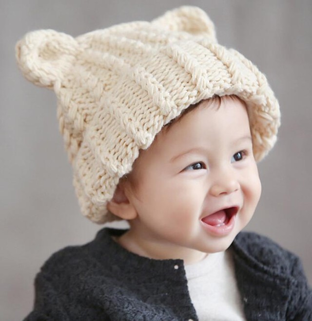 猫帽子 ベビー猫耳ニット帽子 全2種類 マスノヤ衣料品店 マスノヤ猫雑貨店