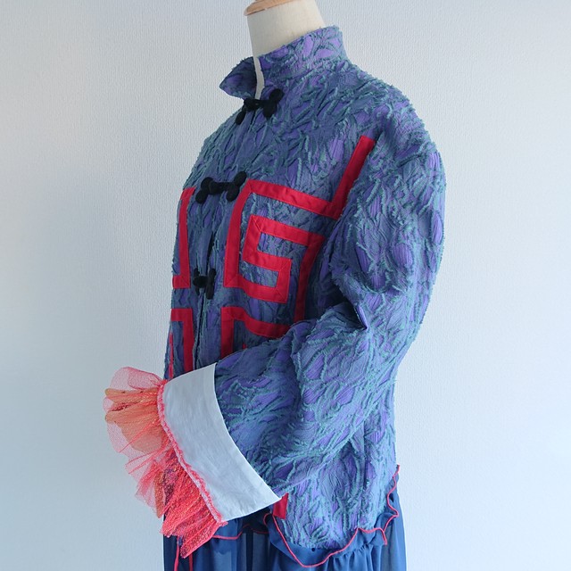 Lau Made In Japan 雷紋ワンピース ムラサキ織柄 Zou Yilu ゾウ イールゥ