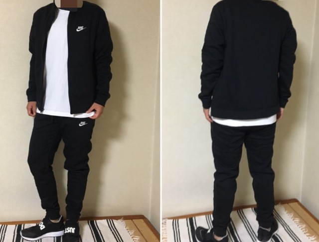 ナイキ 裏フリース スウェット 上下セット トラック スーツ セットアップ Nike ロゴ 黒m M1 Etc