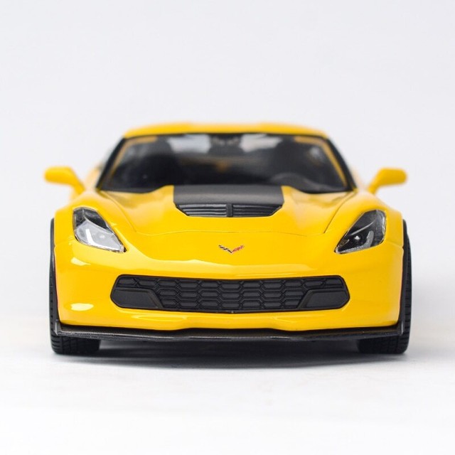 1 24 シボレー コルベット 15 Chevrolet Corvette Z06 アメリカンスポーツカー 黄色 イエロー ミニカー ダイキャスト カー モデルカー Hachinohe Base 1518