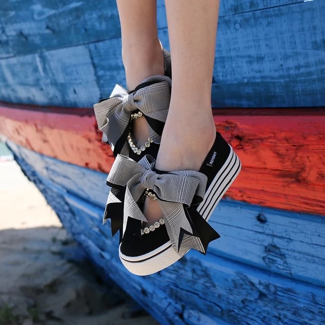 お取り寄せ商品 スニーカー シューズ 靴 リボン ゆめかわいい 原宿 ビジュー キラキラ 厚底 Candy Melts