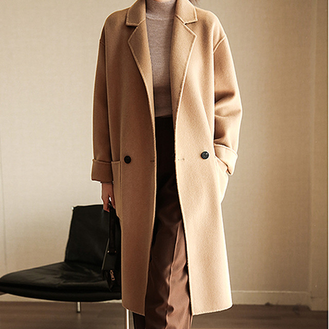 予約販売 コート レディース 秋 冬 ロングコート あたたかい コート ウール キャメル ブラック ビッグポケット S M L Favoriteselect