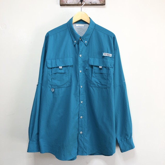 アメリカ古着 コロンビア アウトドア フィッシングシャツ 長袖シャツ 刺繍シャツ トレッキング ワークシャツ メンズl Columbia Usa 古着屋エバレット