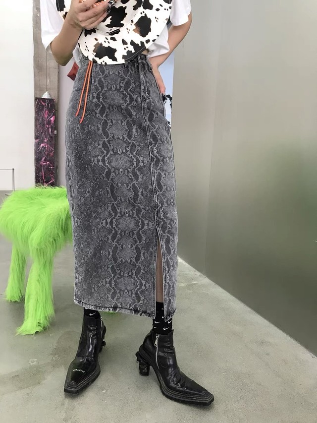 snake long skirt