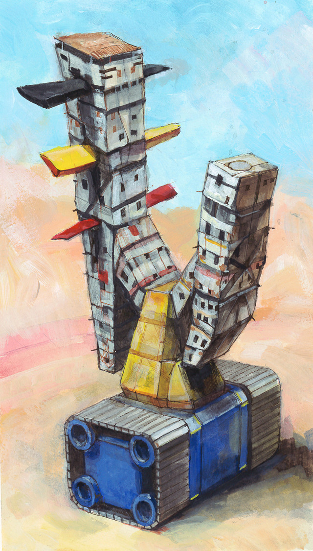 【とんかちしょうねん】原画「 Strange Vehicle B 」
