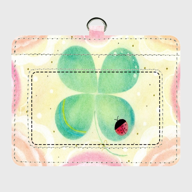 春色のクローバー 絵本作家が創る季節を着替えるようなパスケース こころ和み庵 北島多江子