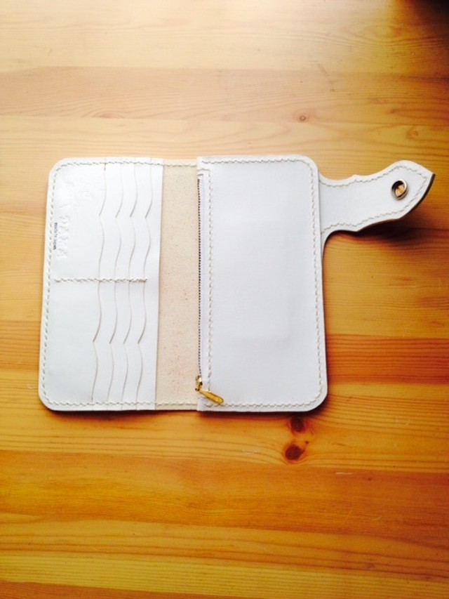 白 ホワイト 長財布 メンズ ブランド レディース 革 レザー 財布 ロングウォレット 送料無料 ライダース ウォレット ルナ ファルファッラ レザークラフト