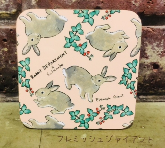 森山標子イラストうさぎ図鑑風コースター ラビットデパートメント Rabbit Department うさぎ雑貨
