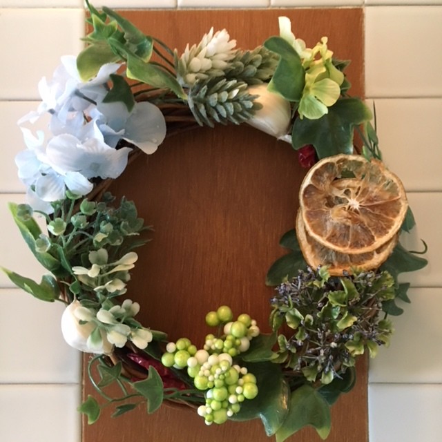 まよけリース 青色あじさい ヒーリングルームnatural Garden