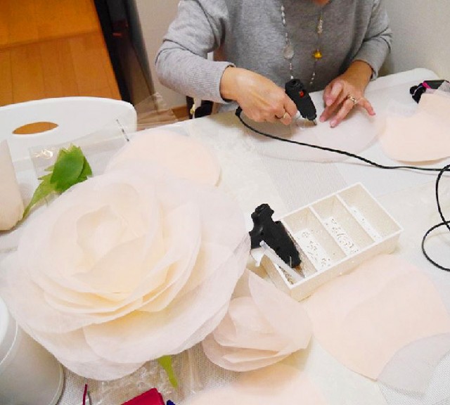 ジャイアントフラワー手作りキット ローズ 花径約30cm 装飾 フォトアイテム ブーケ プレゼント プロポーズ W Style Wedding Party Design