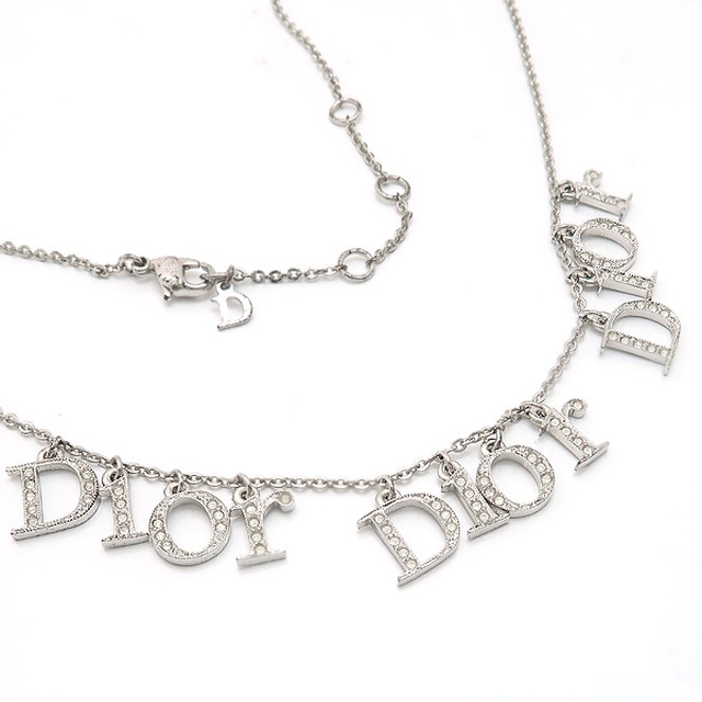Christian Dior クリスチャンディオール ネックレス ラインストーン シルバーメッキ ヴィンテージ 中古 質屋 つじの つじの質店 阪神尼崎店