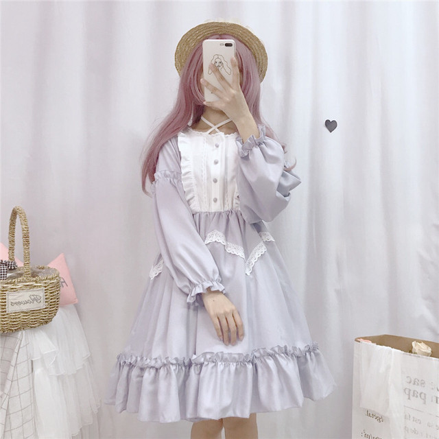 レースが可愛い フリル ガーリー ロリ メイド服 フリルワンピース ｒ0 Rumina Select Shop