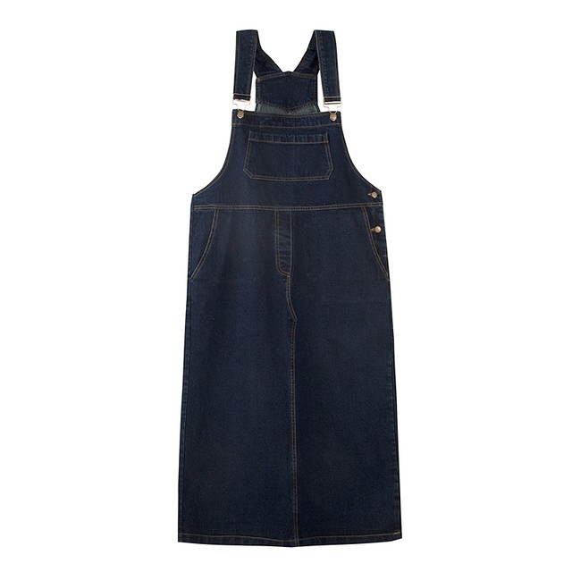 ワンピース オーバーオール ジャンパースカート サロペット デニム ロング 秋 冬 Quadrifolie クローバー