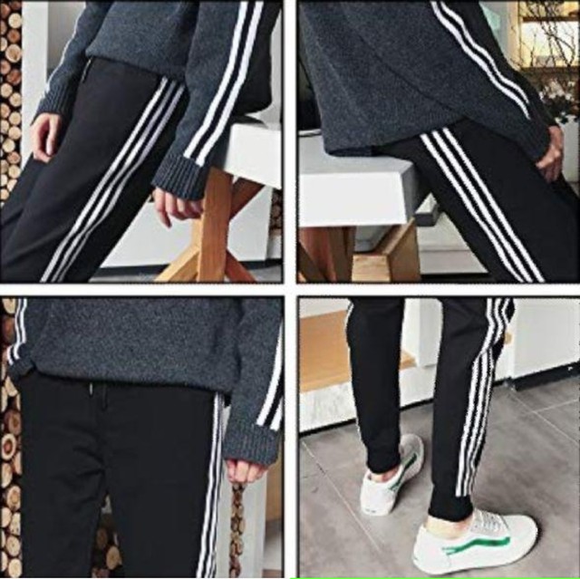 サイズl 3本ラインパンツ ブラック 白ライン ジョガーパンツ レディースファッション通販サイト 送料無料 De Show