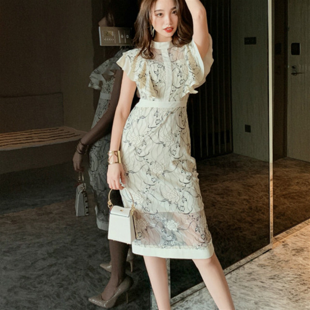 大人上品 ミモレ丈ワンピース レースワンピース カジュアル レディース ワンピースドレス タイトドレス 結婚式 二次会 お呼ばれ Ptnym1843 Shop Suba