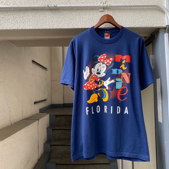 Vintage ディズニー ミニーマウス S S キャラtシャツ 紺 L Slut Albatross Vintage