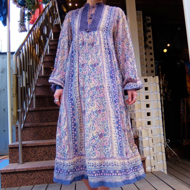 Vintage Indian Cotton Dress ヴィンテージ インド綿 ドレス Big Time ヴィンテージ 古着 Bigtime ビッグタイム