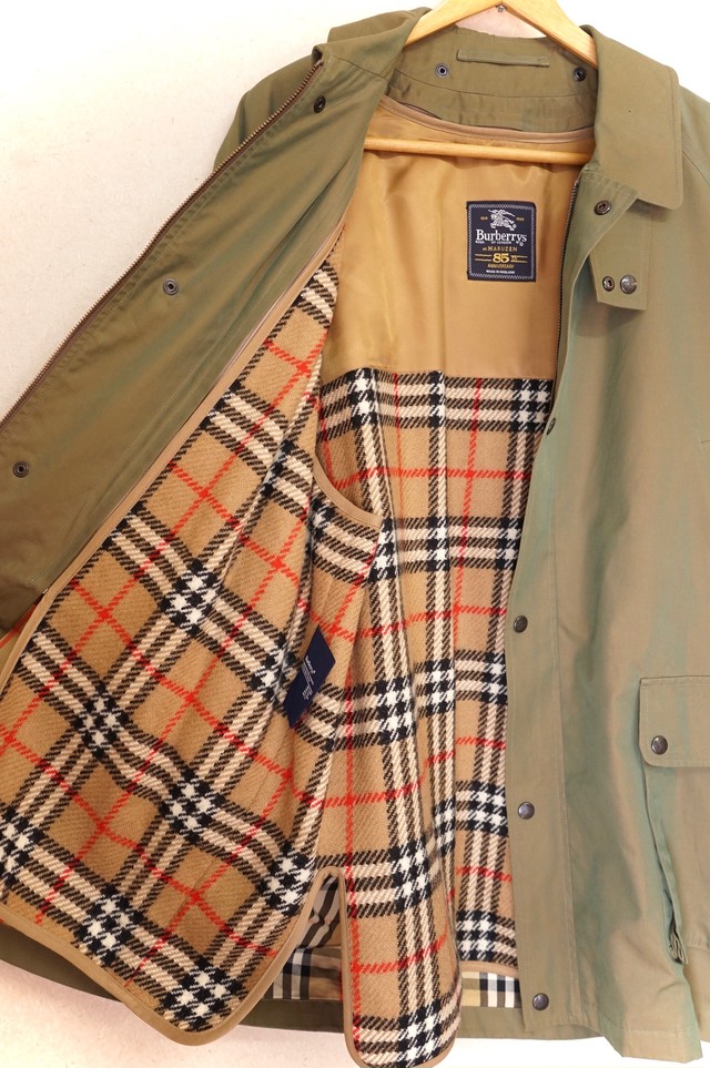 164 Burberrys Maruzen 85th Anniversary バーバリー メンズ ハーフコート ジャケット 玉虫色 古着 イギリス製 サイズ48 100 Cotton Antique John アンティーク ジョン