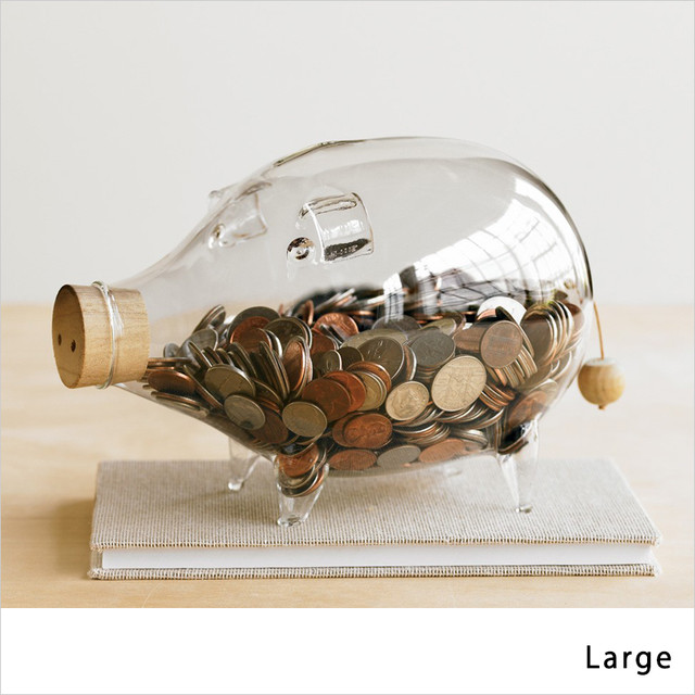 Glass Piggy Bank ガラス貯金箱 Large Cazaru カザル