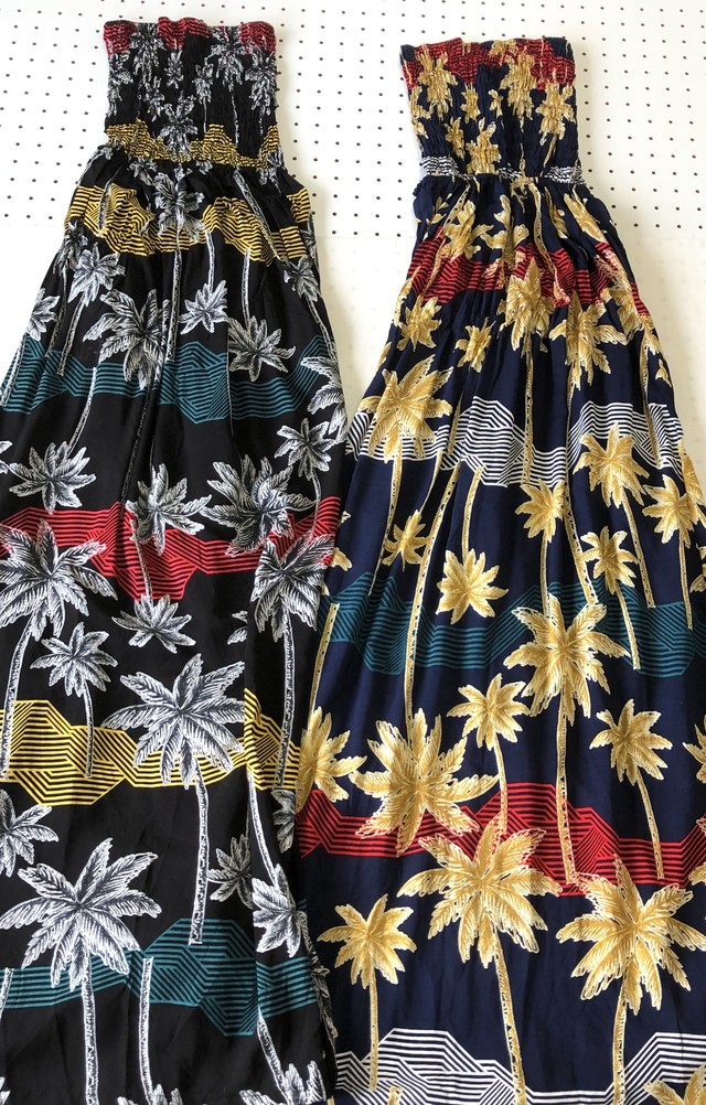 2way ヤシの木柄 カラフル ワンピース スカート Chang Dek