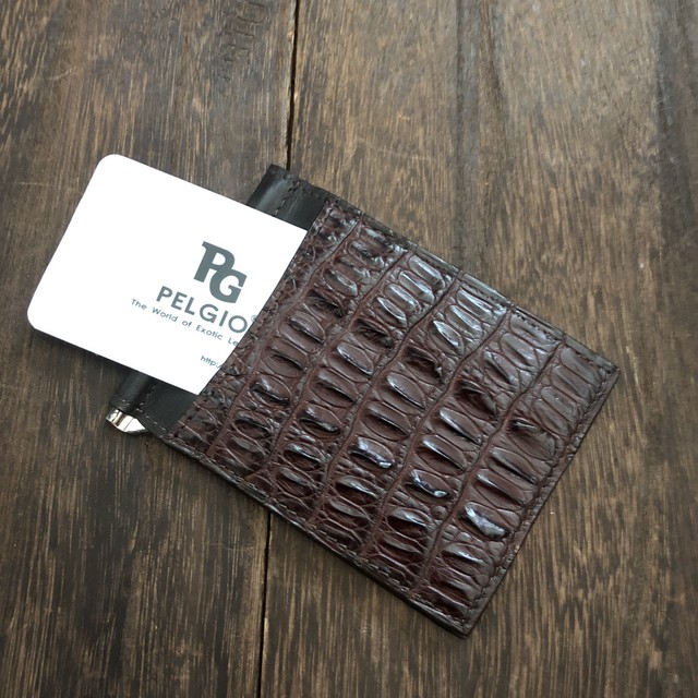 本物はかっこいい 本革クロコダイル マネークリップ 財布 ブラウン Stingray Store