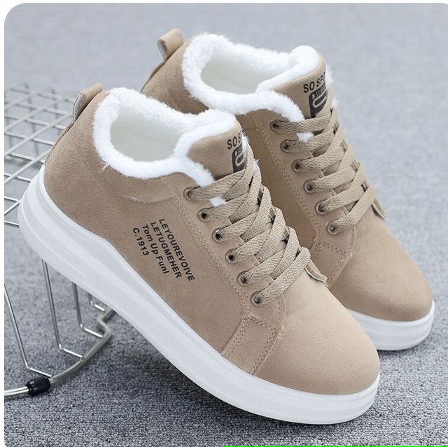 もこもこ 裏起毛 厚い 保温 キャンパス 韓国風 スニーカー 靴 カジュアル シンプル 秋冬 シューズ Ptnym2704 Shop Suba