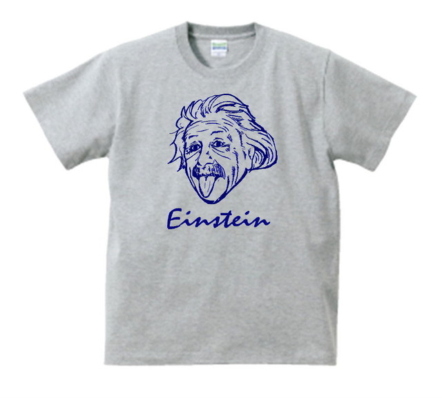 キャラ ロゴ 有名人 アインシュタイン グレー Tシャツ No 4 Boo Tシャツ専門店