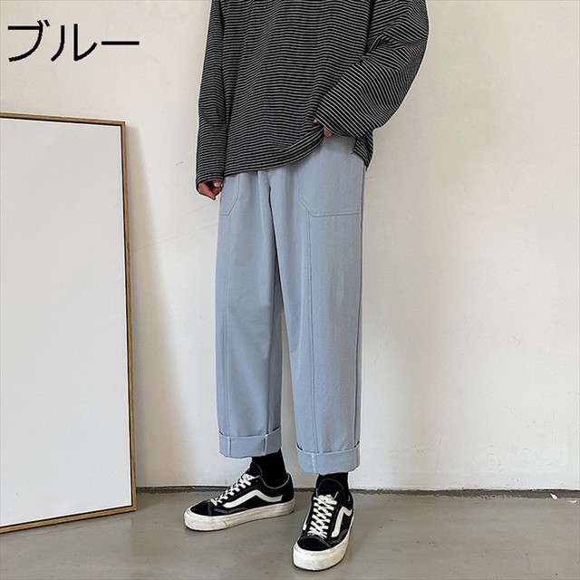 アンクル丈 ワイドパンツ カジュアルパンツ ロールアップ ゆったり ビッグポケット メンズ ストレートパンツ ルーズ S M L Xl 2xl 3xl アンクル丈 ワイドパンツ カジュアルパンツ ロールアップ ゆったり ビッグポケット メンズ ストレートパンツ ルーズ S M L Xl 2xl 3xl