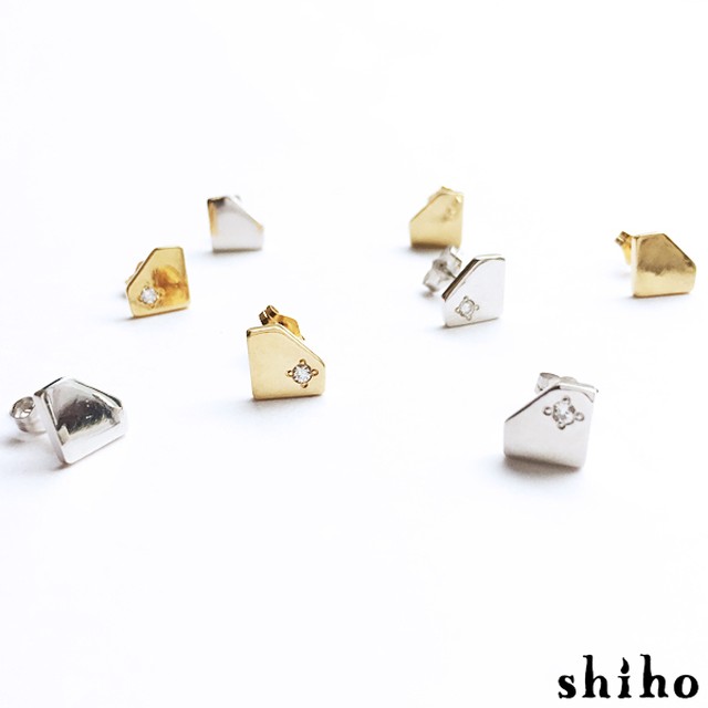 宝石のシルエットをかたどったピアス Silhouette Pierce Sv 石なし Shiho Webshop