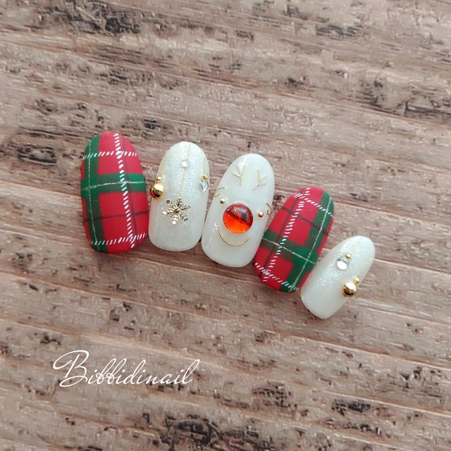 クリスマストナカイネイル Nailtipshop Bibbidi