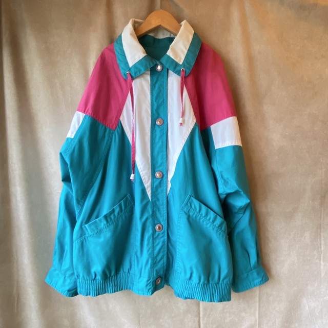 Usa Mountain Jacket ターコイズブルーとローズピンクのレトロジャケット Mother Meets Vintage ヴィンテージ古着とレトロワンピースのお店