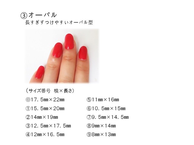 サイズ確認用ネイルチップ２種類 Nail Huali