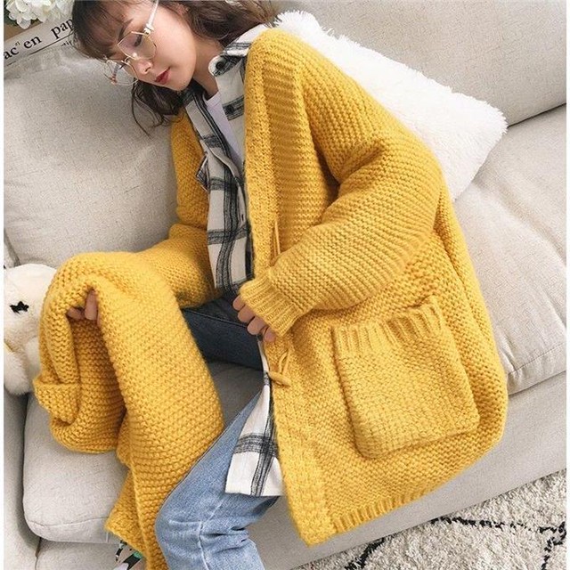 ニットカーディガン ニットpコート レディース アウター 無地 マフラー Pコート カジュアル ビッグシルエット ルーズシルエット 韓国 オルチャン 韓国ファッション 新作 秋冬 秋 冬 3colors Ut 345 Musubi Me 韓国 オルチャン レディースファッションのお店